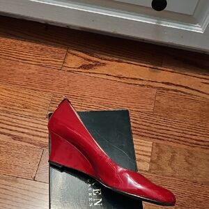 Ralph Lauren Red Wedge Heel Women's Shoe